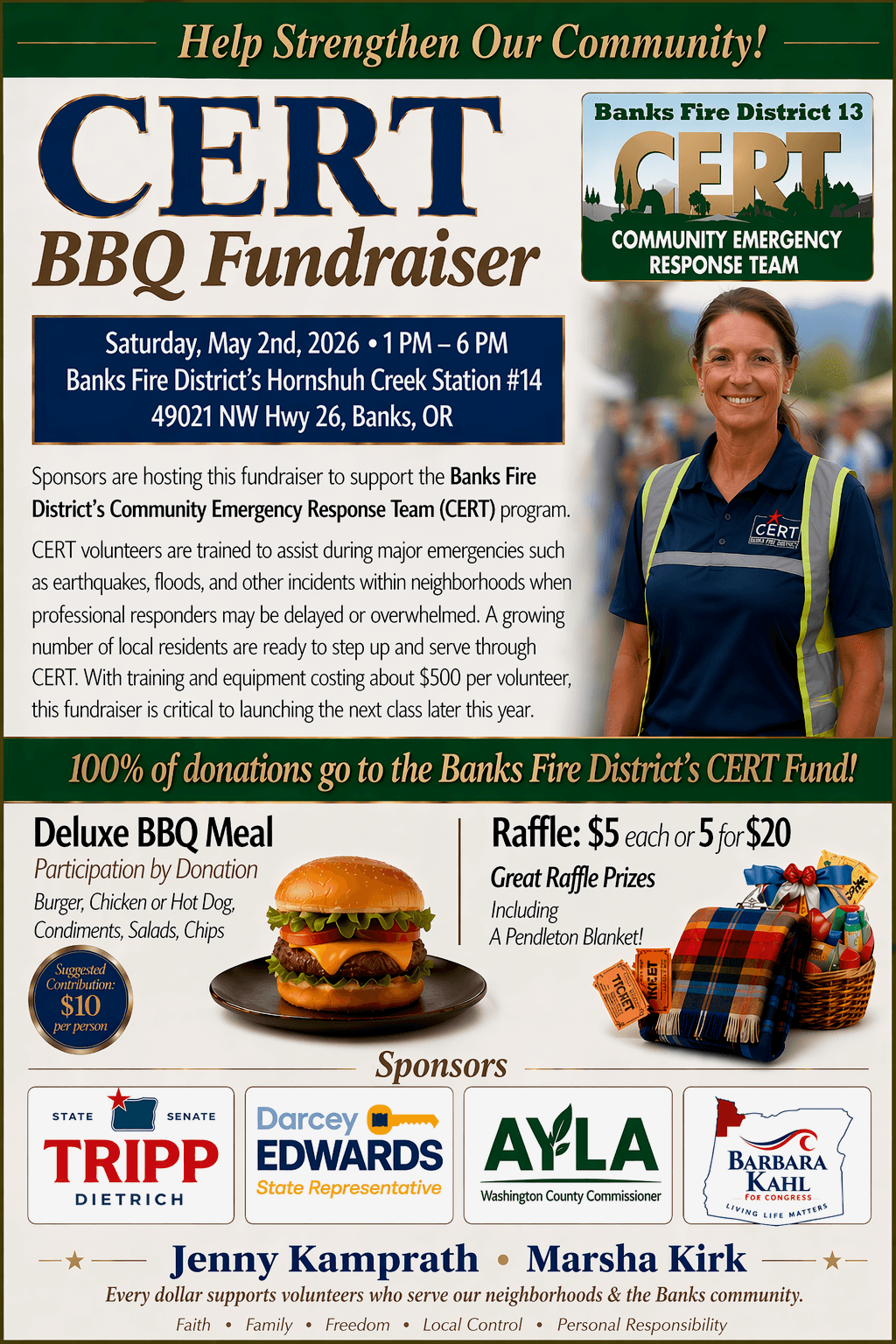 Banks Fire Dept BBQ CERT Fundraiser